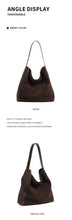 2026 Women's Frosted Leather Tote Bag Large Capacity Soft Suede Bucket Handbag Lady Minimalist Underarm Hobo Shoulder Bag