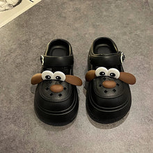 Cute DIY Cartoon Dog Fashion Clogs For Women Summer Platform Sandals Thick Sole Female Leisure Garden Shoes Home Street Slippers