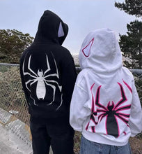 Harajuku Fashion Y2K Oversized Coat Personality Spider Print Women's Hoodie Autumn And Winter Punk Full Zip Up Hoodie Tops