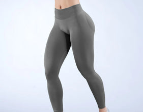 Logo Seamless Women's Solid Waist Yoga Pants Three-Section Waist Sexy Hip-Lifting Tight Sports Fitness Exercise Pants