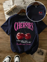 Summer Sweeter Cherries Prints T-Shirts Womens Cotton Oversized T Shirts Basic O-Neck Short Sleeve Tops Casual Woman Clothes