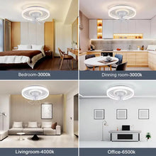 LED Modern Ceiling Fan Light, 360 ° Rotation Function, with Light, Remote Unlimited Adjustment, Bedroom Decorative Lighting