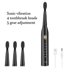 Electric Toothbrush 5-gear Mode USB Charging 4 colors IPX7 Waterproof Ultrasonic Rechargeable Soft Hair Toothbrush Adult Classic