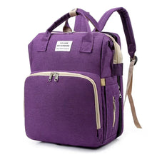 Large Capacity Mommy Diaper Backpack with Changing Mat Foldable Baby Bed Nursing Bag for Milk Bottle Storage