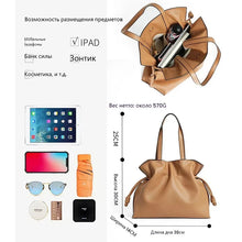 2025 High-End Women's Bucket Bag Lady Unique Drawstring Pleated Shoulder Bag Soft Split Cowhide Leather Cloud Tote Handbag New