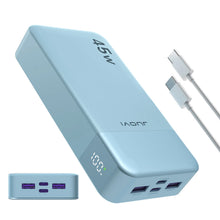 JUOVI Powerbank 20000mAh 45W Fast Charge Power Bank, Super Fast Charging Portable Charger with LED Display for iPhone 17 16 15