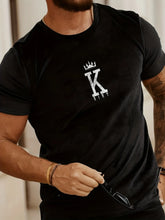 Men's 100% Pure Cotton Summer Loose Oversized Casual Paris Letter Printed Sports Round Neck Short Sleeved T-Shirt Top