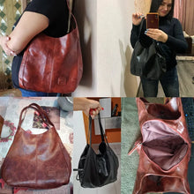 Women Soft PU Leather Tote Bag Vintage Shoulder Handbag Minimalist Top Handle Casual Everyday Purse