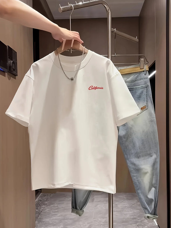Vintage California Burrito Men's T-shirt Retro West Coast Graphic Oversized Cotton Short Sleeve Tops Summer Streetwear
