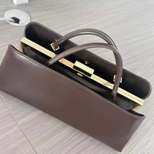Luxury Leather Handbag For Women High-end Hardware Magnetic Suction Clip Design Elegant Minimalist Shoulder Underarm Bag Purse