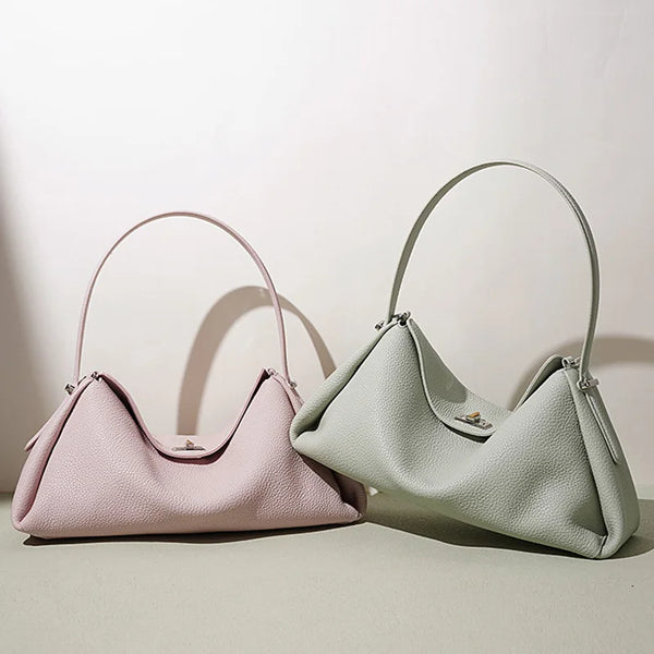 Minimalist Lady Soft Genuine Leather Pillow Crossbody Bag Women's Convertible Shoulder Bags 2026 New Chic Solid Color Handbag
