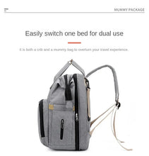 Large Capacity Mommy Diaper Backpack with Changing Mat Foldable Baby Bed Nursing Bag for Milk Bottle Storage
