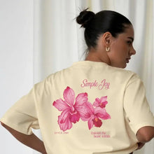 Retro 100% Pure Cotton American Pink orchid Summer New Cute Casual Women's Oversize T-shirt