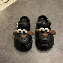 Cute DIY Cartoon Dog Fashion Clogs For Women Summer Platform Sandals Thick Sole Female Leisure Garden Shoes Home Street Slippers