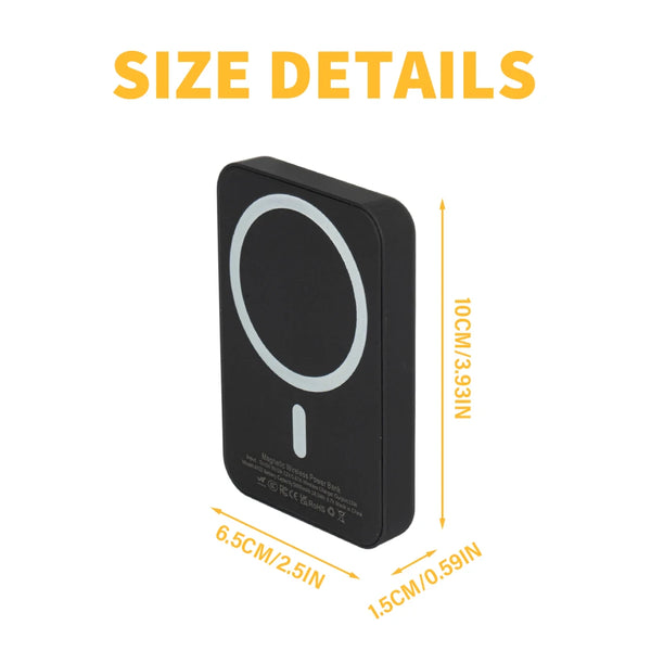 5000mAh Magnetic Wireless Power Bank, Compact Portable Fast Charging External Battery, Mini Phone Charger for iPhone 12 13 14 15 Pro Pro Max