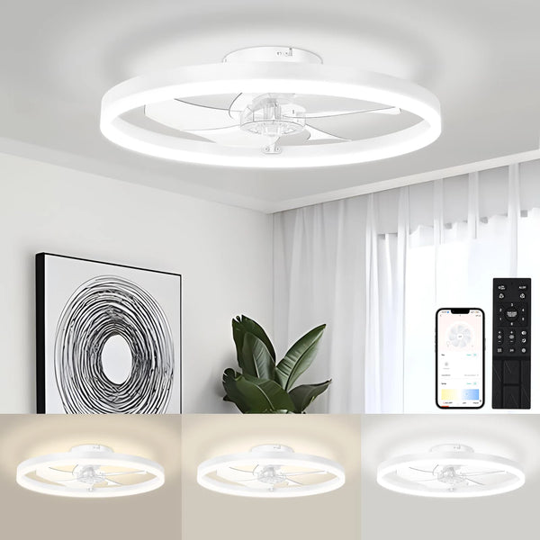 LED Ceiling Light Ceiling Fan Modern Simple Home Bedroom Remote Control Dimmable Fan Light