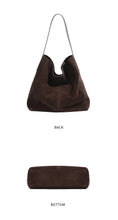 2026 Women's Frosted Leather Tote Bag Large Capacity Soft Suede Bucket Handbag Lady Minimalist Underarm Hobo Shoulder Bag