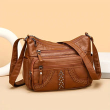1pcs PU Leather Soft Multi-Pocket Crossbody Bag Large Capacity Minimalist Casual Shoulder Fashionable shoulder bag