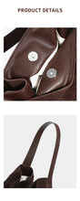 2026 Women's Frosted Leather Tote Bag Large Capacity Soft Suede Bucket Handbag Lady Minimalist Underarm Hobo Shoulder Bag