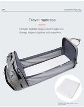 Large Capacity Mommy Diaper Backpack with Changing Mat Foldable Baby Bed Nursing Bag for Milk Bottle Storage