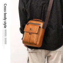 Daily Wear Minimalist Leather Shoulder Bag Metal Buckle Closure, Simple Vertical Crossbody for Men Casual Street Matching