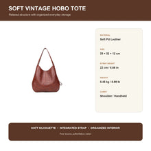 Women Soft PU Leather Tote Bag Vintage Shoulder Handbag Minimalist Top Handle Casual Everyday Purse