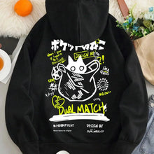 Japan Style Black Cat Hoodie Men Women Outdoor Street Casual Fashion Sport Cartoon Longsleeve Adult Autumn Winter Sweatshirt Top