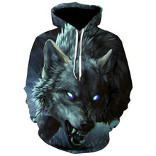 2023 Men's Oversized Hoodie 3D Wolf Animals Pattern Ferocious Warrior Fashion Sweatshirt Loose Street Funny Tracksuits Fitness