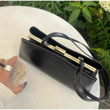 Women Long Saddlebag Leather Clutch Bag Horizontal Square  Handbag Magnetic Suction Clip Wallet Minimalist Shoulder Underarm Bag