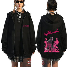 Rock Band Gorillaz Demon Days Eyes Graphic Zipper Hoodie Men Hip Hop Fashion Oversized Zip Up Jacket Unisex Zip Up Sweatshirt