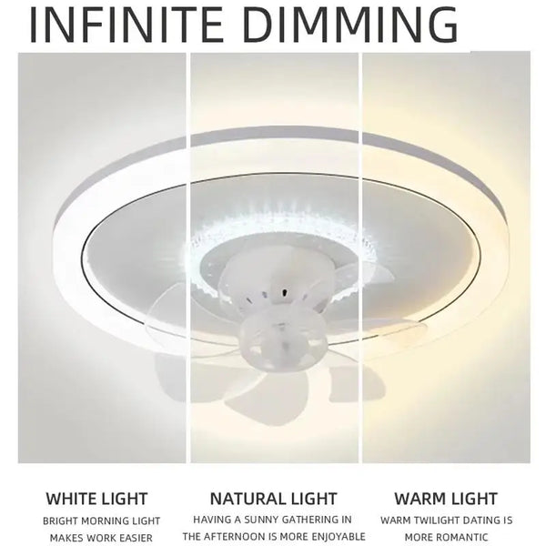 LED Modern Ceiling Fan Light, 360 ° Rotation Function, with Light, Remote Unlimited Adjustment, Bedroom Decorative Lighting