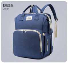 Large Capacity Mommy Diaper Backpack with Changing Mat Foldable Baby Bed Nursing Bag for Milk Bottle Storage