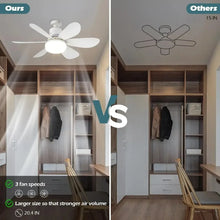 LED 30W Ceiling Fan Light E27 with Remote Control for Dimming Suitable for Living Room Study Household Use 85-265V 선풍기