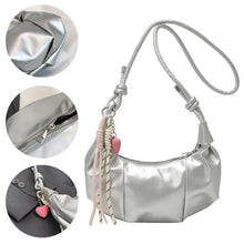 Women's Crescent Shoulder Bag Elegant PU Leather Handbag 2026 Trendy Crossbody Purse Minimalist Chic Daily Evening Bag