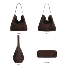 2026 Women's Frosted Leather Tote Bag Large Capacity Soft Suede Bucket Handbag Lady Minimalist Underarm Hobo Shoulder Bag