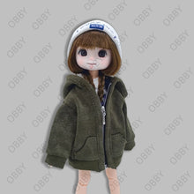 For Blythe DLL Zsiga Oversized Casual Jacket Hoodie For OB22/24 1/6 BJD Azone Dolls Handmade Clothes Dressing Doll Clothing