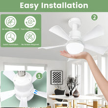 LED Ceiling Fan Light E27 with Remote Control 3 Colors for Dimmable Suitable for Living Room Bedroom Kitchen Study Household Use