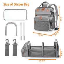 Diaper Bag Waterproof Diaper Bag Backpack Moms Dads With USB Charging Port Baby Shower Gifts Large Capacity Diaper Backpack Grey