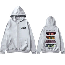 Rock Band Gorillaz Demon Days Eyes Graphic Zipper Hoodie Men Hip Hop Fashion Oversized Zip Up Jacket Unisex Zip Up Sweatshirt