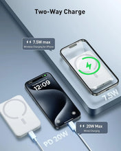 10000mAh Magnetic Wireless Power Bank, 15W Fast Wireless Charging & 22.5W PD Wired Fast Charging Portable External Battery Pack Compatible with Smartphones