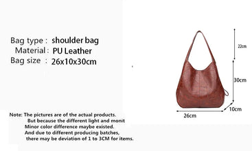 Women Soft PU Leather Tote Bag Vintage Shoulder Handbag Minimalist Top Handle Casual Everyday Purse