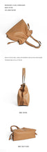 2025 High-End Women's Bucket Bag Lady Unique Drawstring Pleated Shoulder Bag Soft Split Cowhide Leather Cloud Tote Handbag New