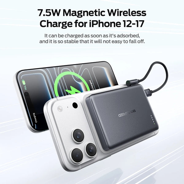 MOVESPEED P07PRO Magnetic Power Bank 5000mAh Semi-Solid-State Battery Powerbank Fast Wireless Charging  for iPhone 17 16 15 14