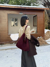 2026 Women's Frosted Leather Tote Bag Large Capacity Soft Suede Bucket Handbag Lady Minimalist Underarm Hobo Shoulder Bag