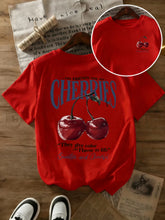 Summer Sweeter Cherries Prints T-Shirts Womens Cotton Oversized T Shirts Basic O-Neck Short Sleeve Tops Casual Woman Clothes