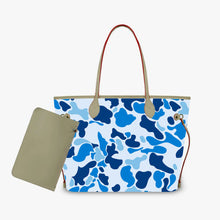 Customized Minimalist Madam Shoulder Tote Bag Green Camo Handbags and Purse Madam 2pcs Cloud Camo PU Leather Purse and Wallet