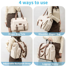 Large Capacity Multifunctional Nylon Mommy Backpack, Vintage Diaper Baby Stroller Changing Pad Fashionable and Large Capacity