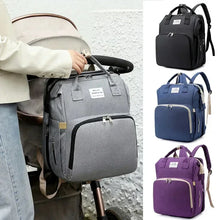 Large Capacity Mommy Diaper Backpack with Changing Mat Foldable Baby Bed Nursing Bag for Milk Bottle Storage