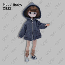 For Blythe DLL Zsiga Oversized Casual Jacket Hoodie For OB22/24 1/6 BJD Azone Dolls Handmade Clothes Dressing Doll Clothing