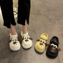 Cute DIY Cartoon Dog Fashion Clogs For Women Summer Platform Sandals Thick Sole Female Leisure Garden Shoes Home Street Slippers